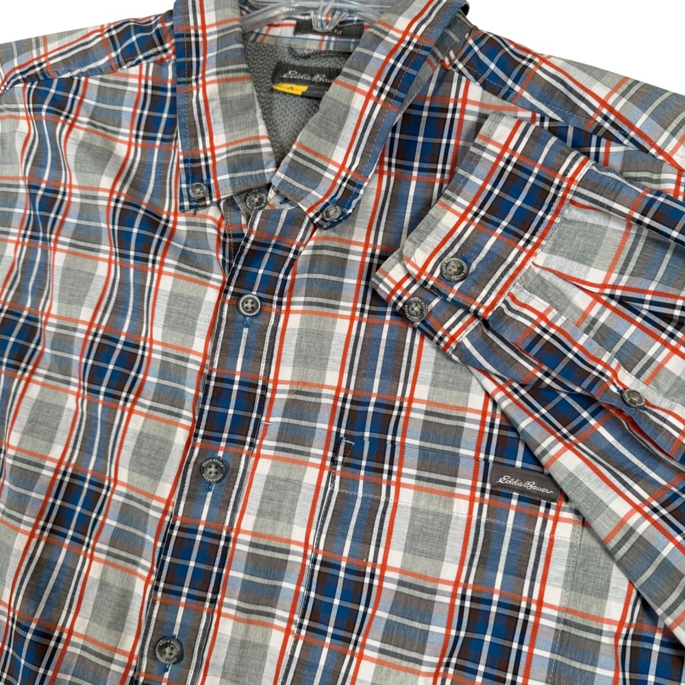 Eddie Bauer Travex Mens XLT Classic Fit Plaid Button Down Long Sleeve Shirt